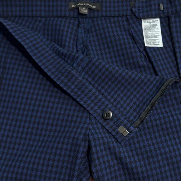 Banana Republic Devon Houndstooth Pants Woman's size 2 Navy Blue and Black - Picture 2 of 16